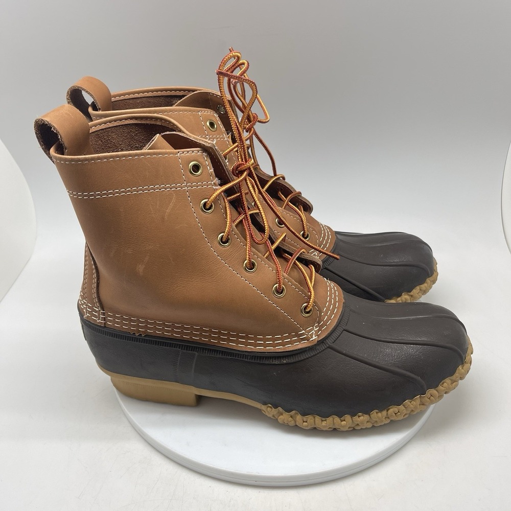 L.L. Bean Brown Tan and Dark Brown Waterproof Duck Boots